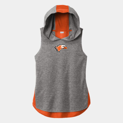 Ladies PosiCharge Tri Blend Wicking Draft Hoodie Tank Thumbnail