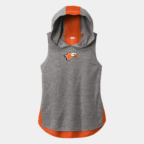 Ladies PosiCharge Tri Blend Wicking Draft Hoodie Tank Thumbnail