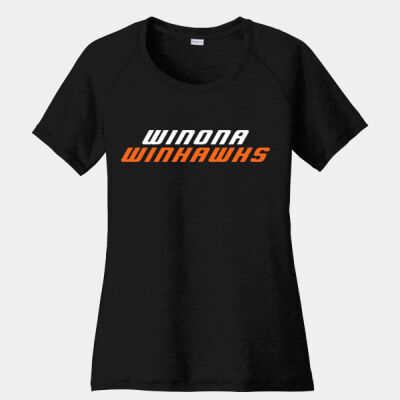 Ladies Tri-Blend Wicking Scoop Neck Raglan Tee Thumbnail