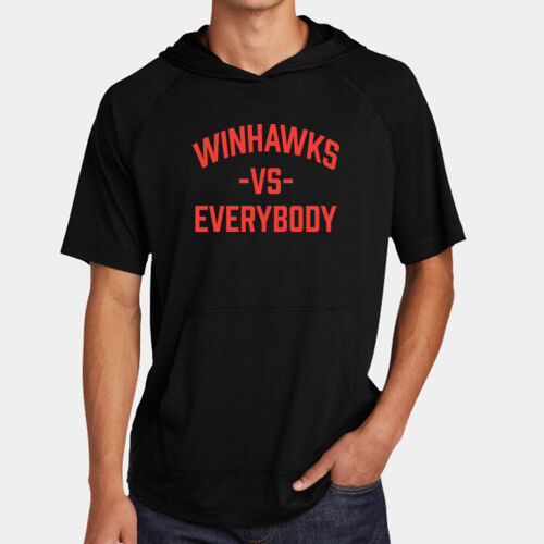 Triblend Wicking Short Sleeve Hoodie - HawksVsEverybody Thumbnail