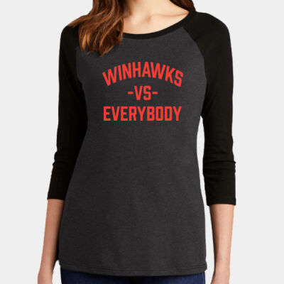 Ladies Triblend 3/4 Sleeve Raglan - HawksVsEverybody Thumbnail