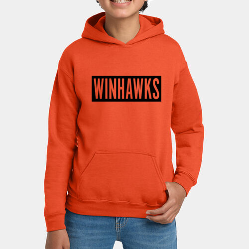 Youth Heavy Blend Hooded Sweatshirt - Statement Logo (Black) Thumbnail